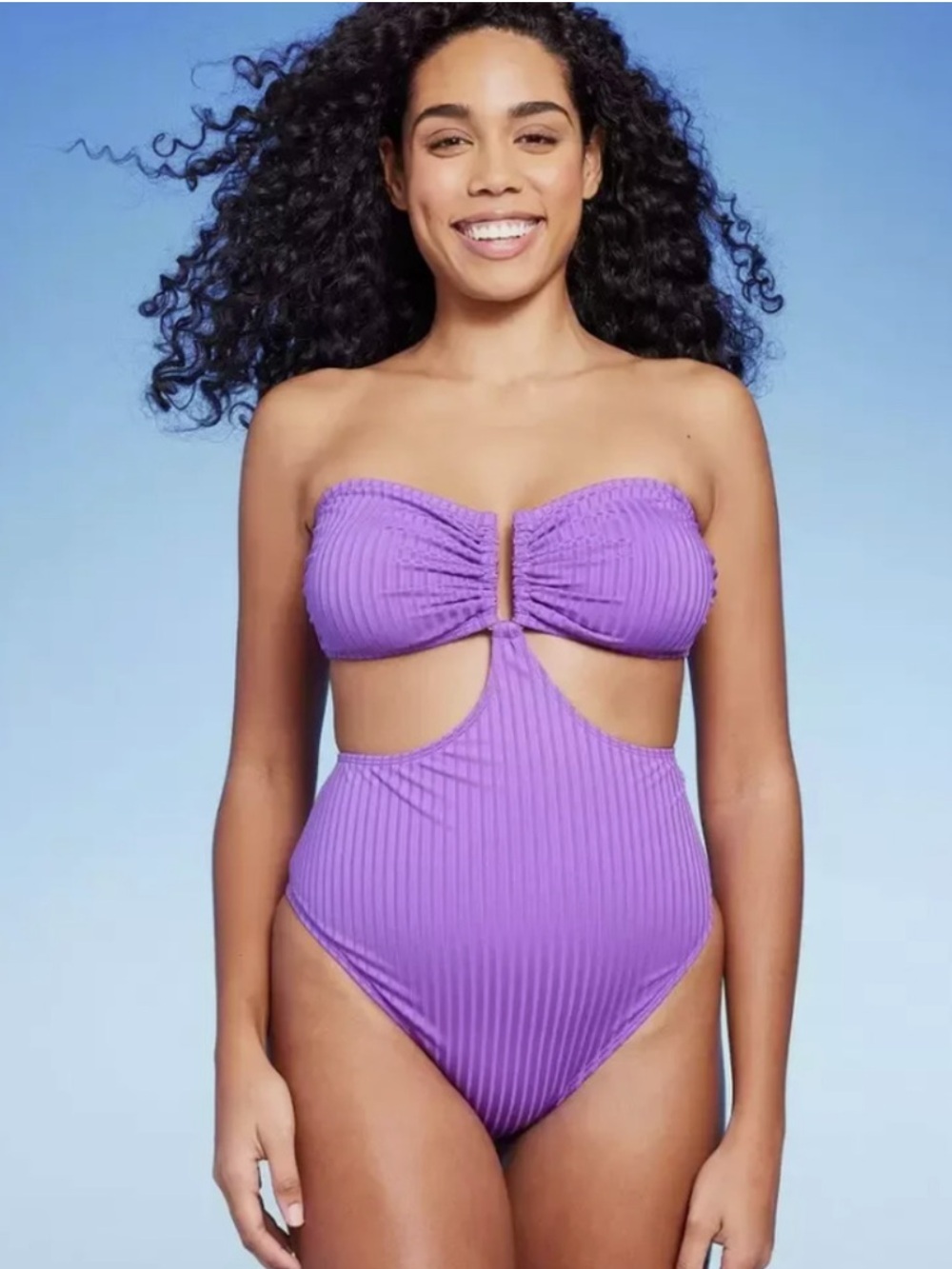 NWT Shade&Shore Purple Bandeau Monokini